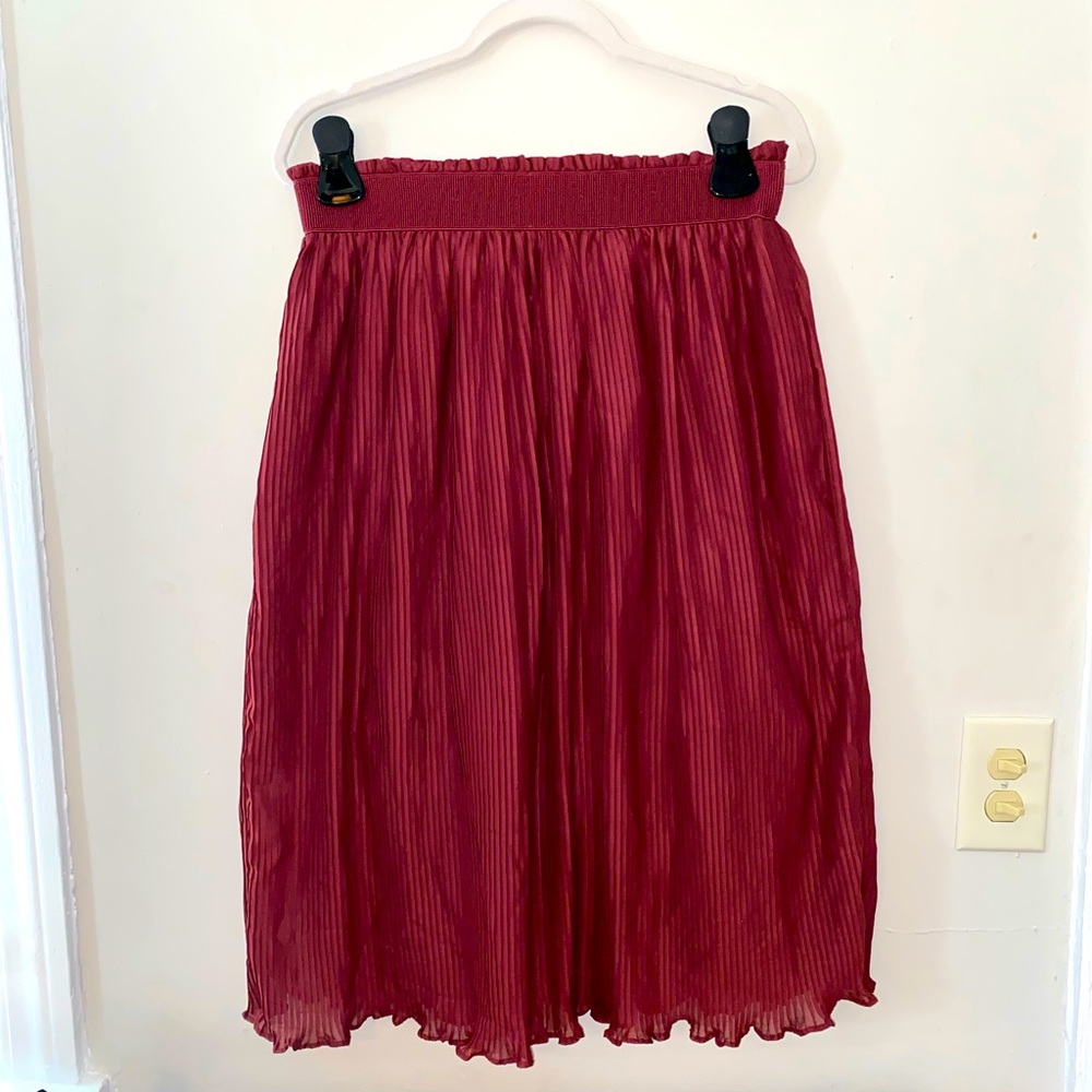 XL Roxy burgundy midi skirt NWT